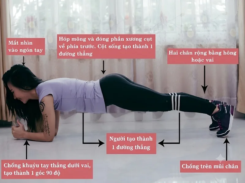 Người mới nên tập plank theo từng bước, ưu tiên kỹ thuật chuẩn trước khi tăng thời gian giữ